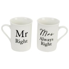 Mr & Mrs Right Coffee Mug Set