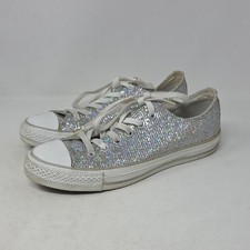 Converse Women's Silver Glitter Sneakers Size 8