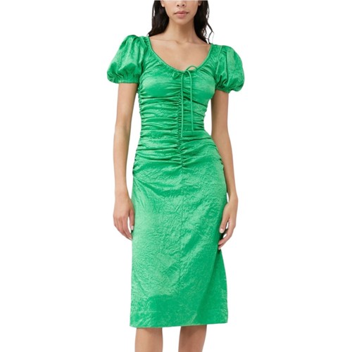 Ganni green crinkled satin - green,