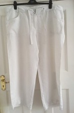 OFF WHITE 100% LINEN TROUSERS