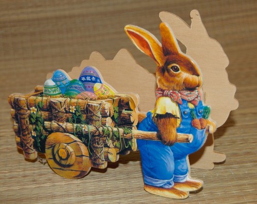 Vintage wood easter bunny - wood,