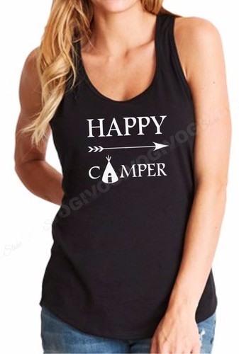 Womens tank top happy - happy, camper