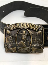 JACK DANIEL'S TENNESSEE WHISKEY OFFICIAL METAL BELT BUCKLE & BELT (C-10)