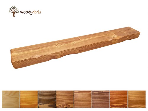 Rustic solid pine shelf - solid, beam