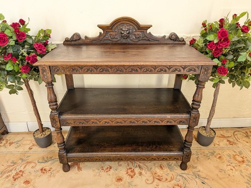 Victorian solid oak three tier - oak,