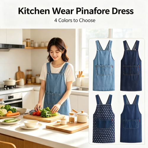 Kitchen denim apron pinafore - kitchen,