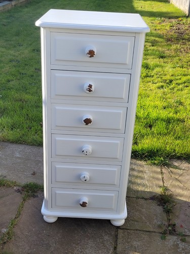 Pine tallboy chest drawers - chest,