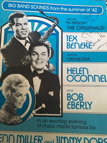 Tex beneke signed sheet - signed,