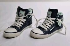 British Knights High Top Trainers  Size Childs 12 Navy / Mint Faux Leather 