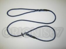 HANDMADE SLIP LEAD GUN DOG / PET 8mm 3 STRAND ROPE NAVY BLUE LENGTHS 1.2m - 10m