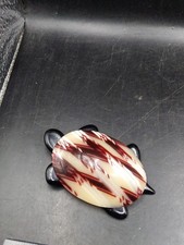 Genuine Lea Stein Turtle Brooch Signed Paris Cream Red