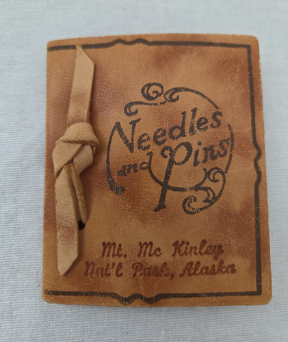 Vtg handmade leather needle - leather, &