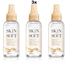 3x Avon Skin So Soft Enhance & Glow Airbrush Tanning Spray 150ml ~ Bundle Joblot