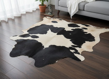 REAL COWHIDE RUG BLACK & WHITE