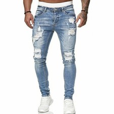 Mens Denim Ripped Jeans Skinny