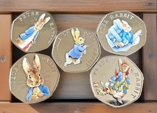 Peter Rabbit Beatrix Potter 50p Coins BU Gift Present Cases Coin Shop Treasures