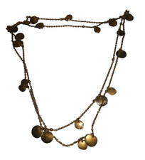 VP VAN PETERSON U.K. 925 STERLING LONG LENGTH DISC NECKLACE