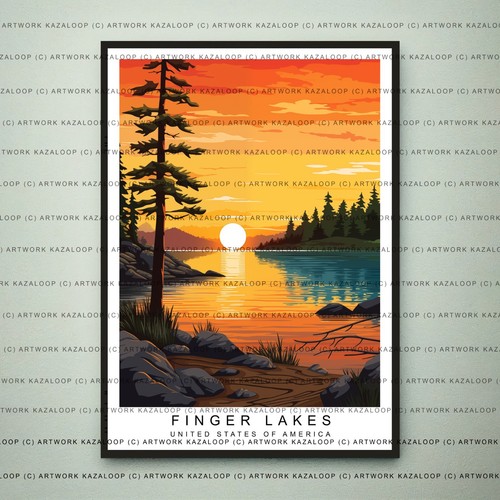 Finger lakes sunset landscape - finger,