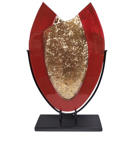 Jasmine art glass oval - art,