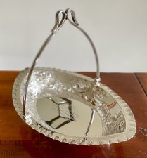 Antique James Deakin & Sons Silver plated bonbon basket ( almond shaped )