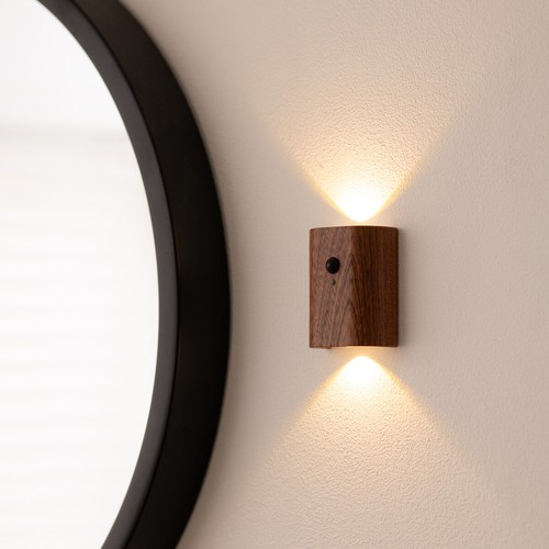 Rechargeable wooden wall light - wooden,