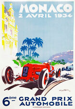 AV34 Vintage 1934 Monaco Grand Prix Motor Racing Poster A1 A2 A3