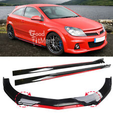 For Vauxhall Opel Astra H Gloss Front Bumper Lip Spoiler Splitter + Side Skirts