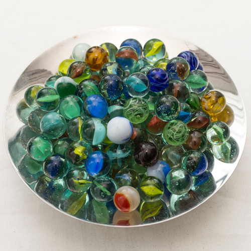 Vintage mixed glass marbles - glass,