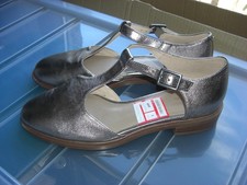 Clarks Ladies Palm Stone Metallic T.Bar flat Shoes UK5 New with Tags