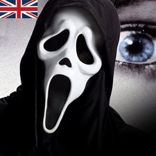 Scream Ghost Face Mask With Hood Halloween Horror Fun Fancy Dress Scream Killer
