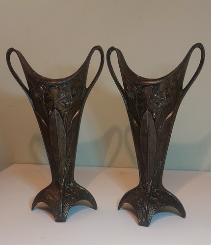 Art nouveau vases bronzed - 2,