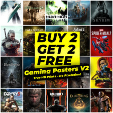 Gaming Posters V2 | Video Game Wall Art Prints | Vertical A2 A3 A4 | Room Decor