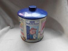 TETLEY TEABAGS TEAFOLK HOUSE METAL BISCUIT BARREL ~ VINTAEG TEA FOLK CHARACTERS