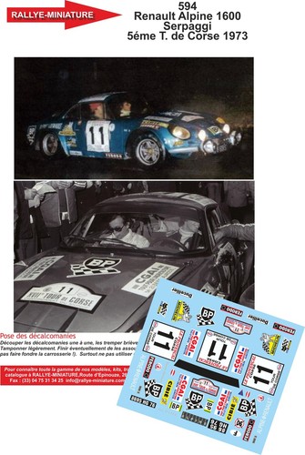 Decals ref 0594 alpine - 1/43,