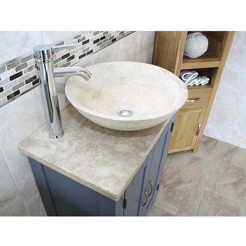 Grey painted bathroom vanity - grey,