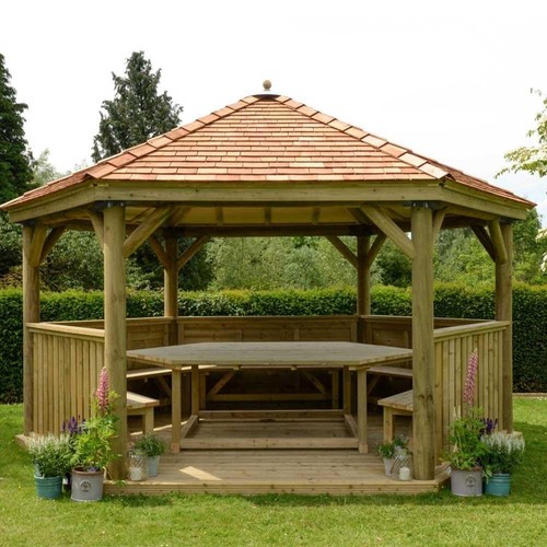 Hexagonal wooden garden - garden, gazebo