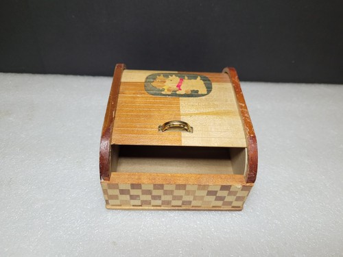 Vintage wooden box - -, sliding