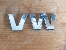 VW GOLF / BORA / PASSAT Silver Chrome VW letters ~ Boot Lid Rear Trunk ~pre used