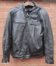 Triumph Motorcycles Black Leather Jacket Size XXL 48"