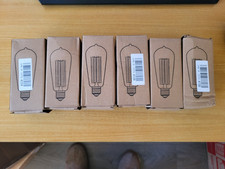 6x E27 Edison LED Bulbs 6W Amber Glass 2700K Warm White – Non-Dimmable Vintage