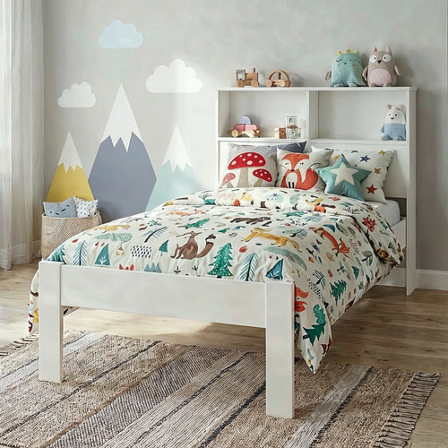 Joni single bed wooden - wooden, with