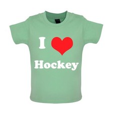 I Love Hockey - Baby T-Shirt / Babygrow - Equipment Gift Ice Field Player Sport