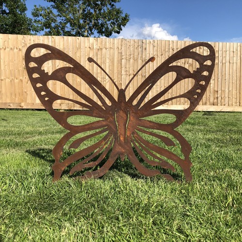Rusty metal large butterfly - metal,