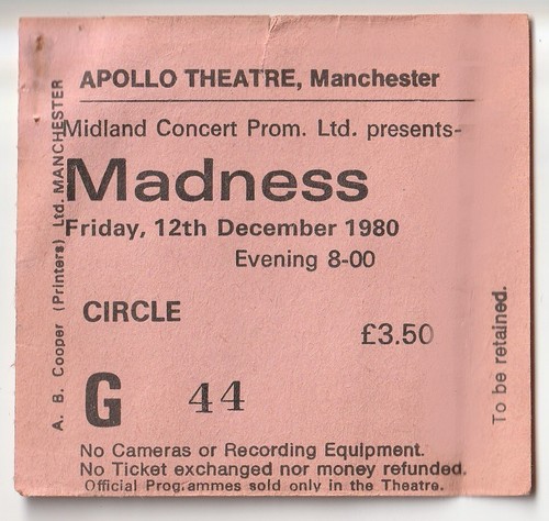 Madness ticket the apollo - ticket,