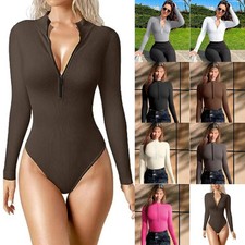 Lady Shirts Zip Up Bodysuits