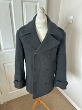 Men’s Slate Grey Polo Ralph Lauren Classic Wool Pea Coat Size Large