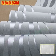 Silver Grey 3D Damask Wave