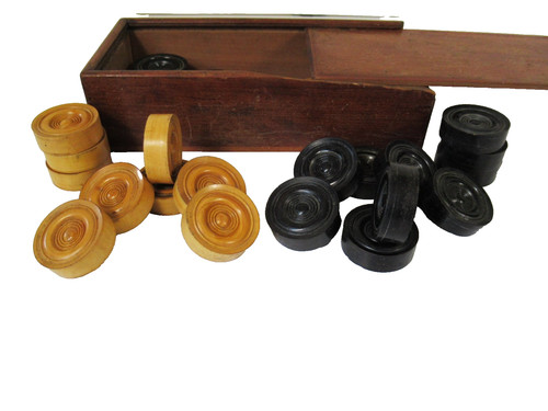 Antique backgammon draughts - antique,