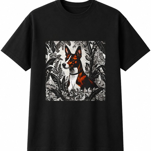 Botanical basenji dog lover - basenji,