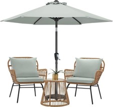 2.3m Patio Umbrella Tilting Waterproof Light Grey  for Auction